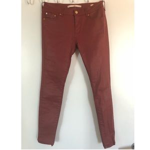 Zara Pants Faux leather deep red size26